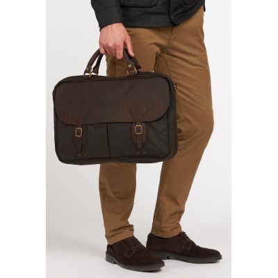 BARBOUR WAX LEATHER BRIEFCASE
